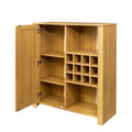 Storage Cabinet, Rattan Cabinet With 2 Adjustable Shelves,Sideboard Buffet Cabinet, Wine Cabinet,Coffee Bar Cabinet For Living Room Oak Mdf