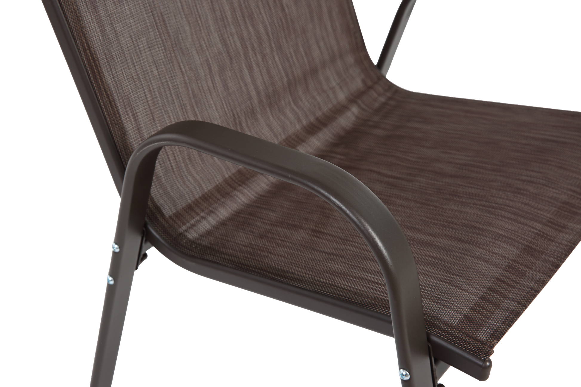 4 Piece Patio Chairs, Outdoor Camping Chairs Withtextilene Fabric, Set Of 2 Garden Chairs With Armrest High Backrest For Garden Patio Pool Beach Yard Space Saving Brown Brown Steel