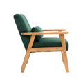 Leisure Chair With Solid Wood Armrest And Feet, Leisure Chair, Wood Frame, Velvet, Solid Rubber Wood Legs, Mid Century Modern Accent Chair, For Living Room Bedroom Studio Chair,Two Packs Emerald Corduroy