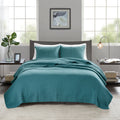 2 Piece Quilt Set Teal Twin Twin Xl Twin Teal Microfiber