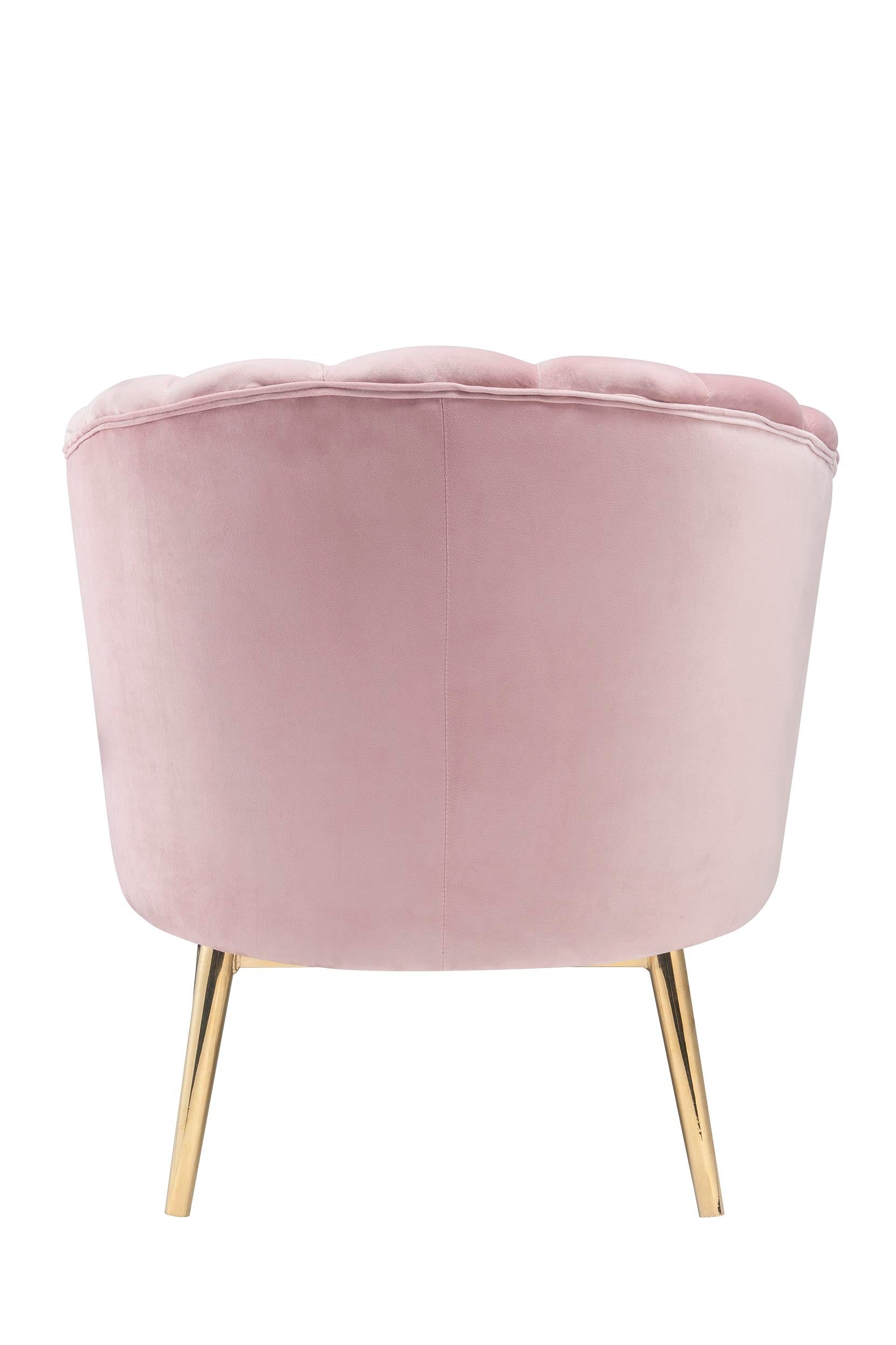 Blush Pink And Gold Tufted Accent Chair Pink Primary Living Space Wood Fabric