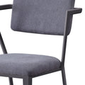 Grey And Gunmetal Open Back Dinning Chairs Set Of 2 Grey Primary Living Space Modern Fabric Metal