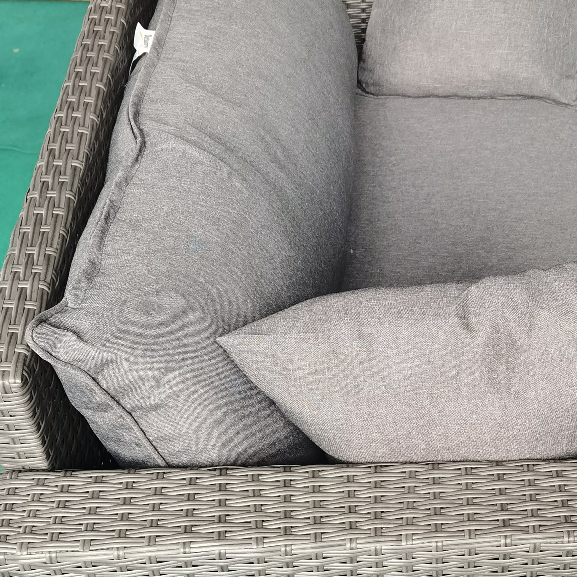 Outsunny Patio Wicker Loveseat With Cushions, 2 Seat Outdoor Pe Rattan Couch, Sofa With Throw Pillows For Porch, Backyard, Garden, Poolside, Gray Gray Steel