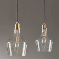Bell Shaped Glass Pendant Gold Clear Dia.13