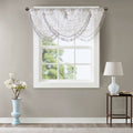 Diamond Sheer Embroidered Waterfall Valance White Grey 38X46