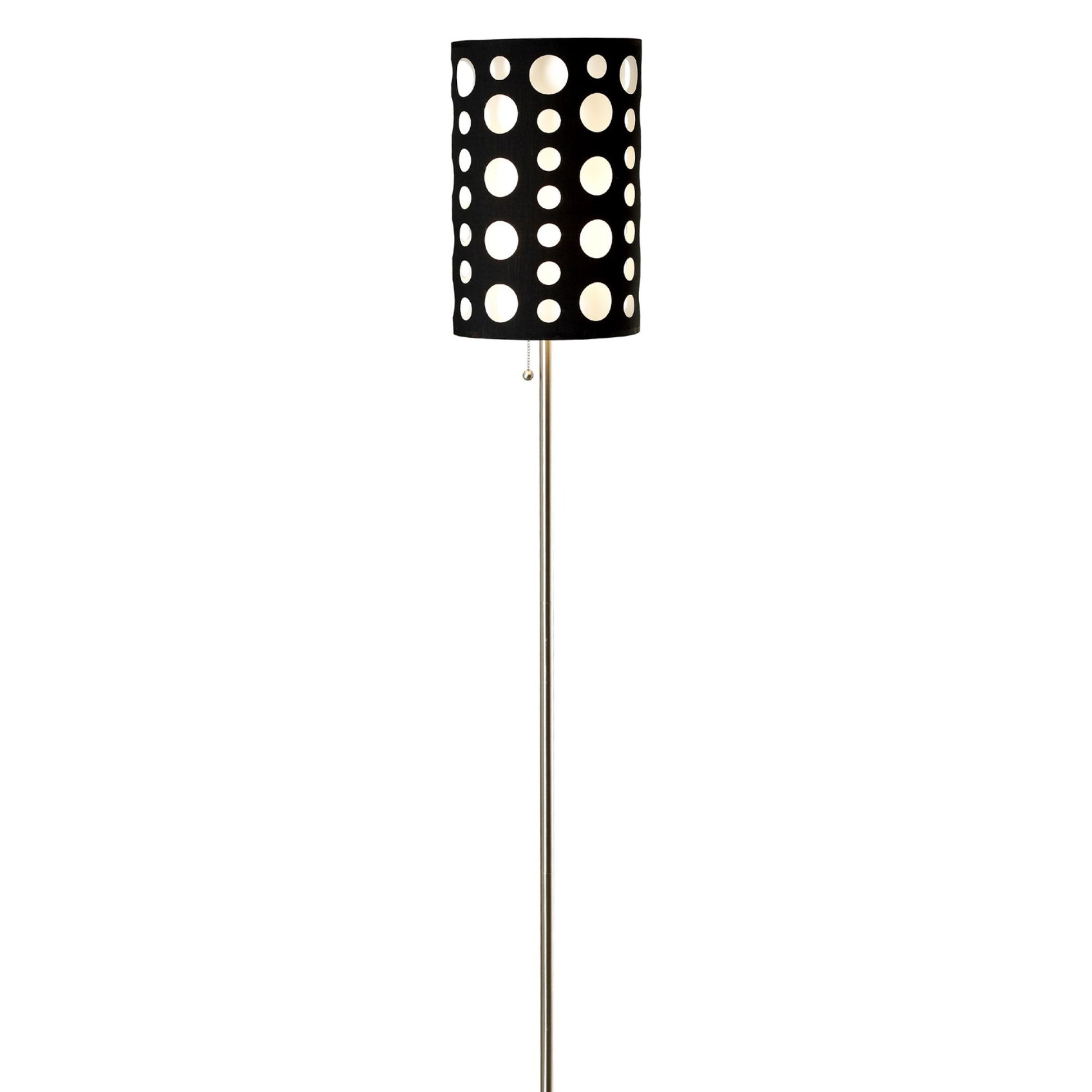 66" Tall Metal Floor Lamp, Retro Design With Black And White Shade Multicolor Metal