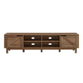 Rustic Barndoor Open Storage Tv Stand For Tvs Up To 80 Inches Rustic Oak Oak 80 89 Inches Mdf Mdf