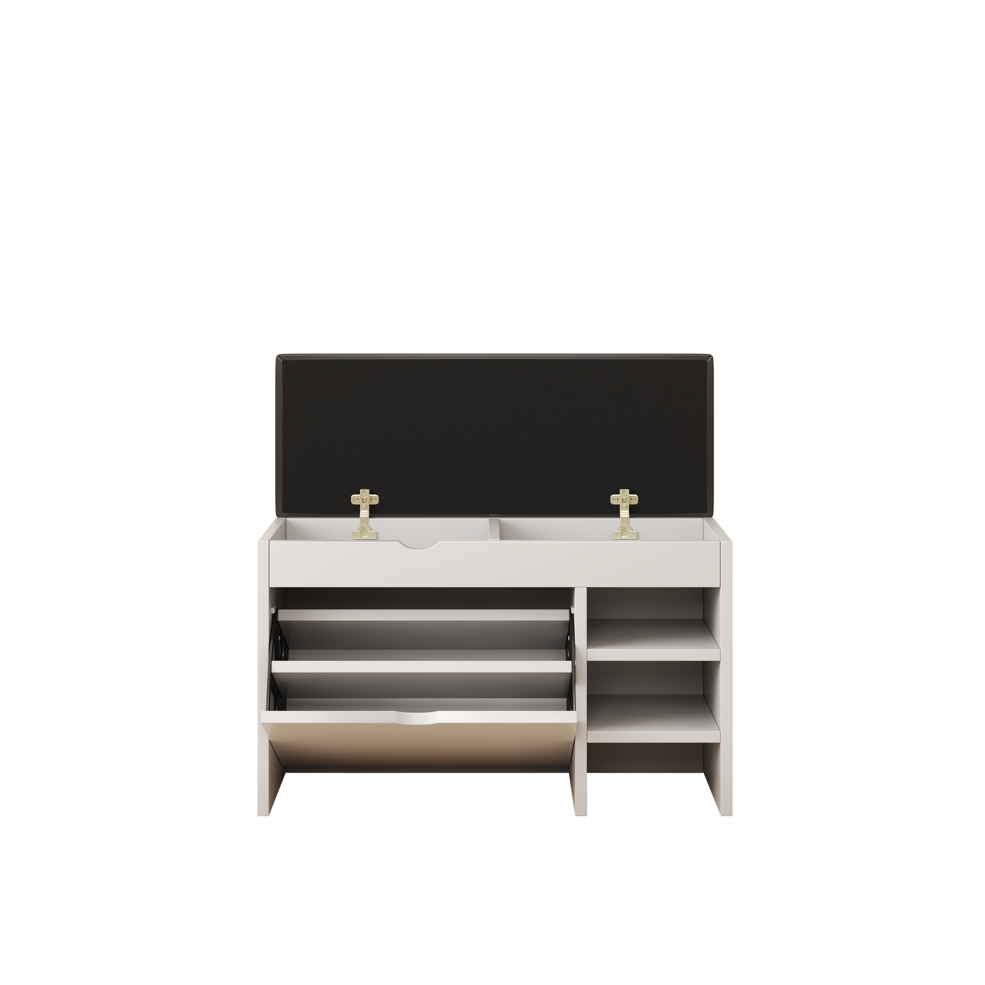 2406 White Shoe Stool, Soft Cushion, Soft And Comfortable, Can Be Placed In The Doorway, Bedroom And Other Scenes White Mdf