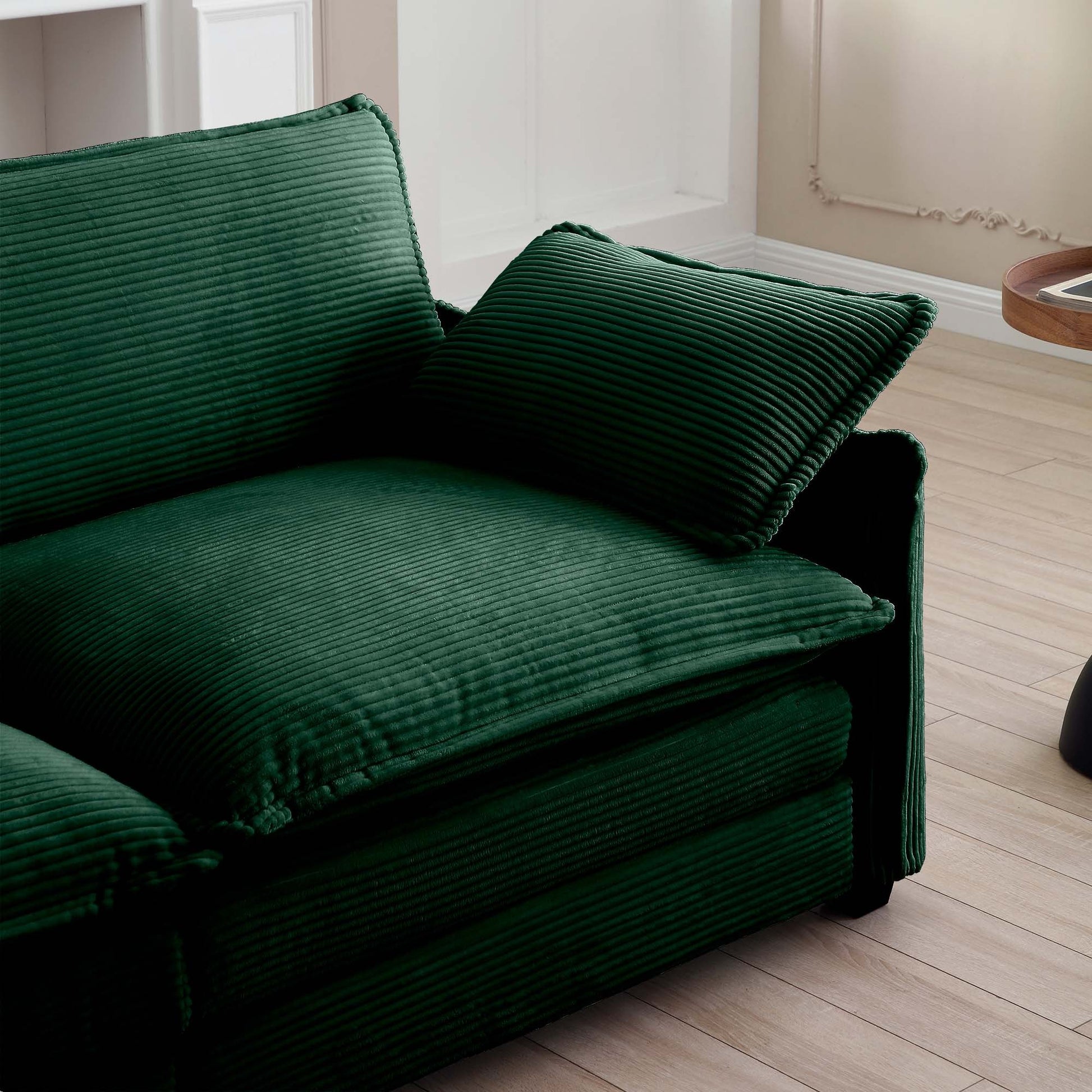 Family Sofa Set Deep Seat Sofa, Warm Sofa For Home Cinema And Living Room, One 2 Seater Sofa And One 3 Seater Sofa,Green Corduroy Green Corduroy 5 Seat