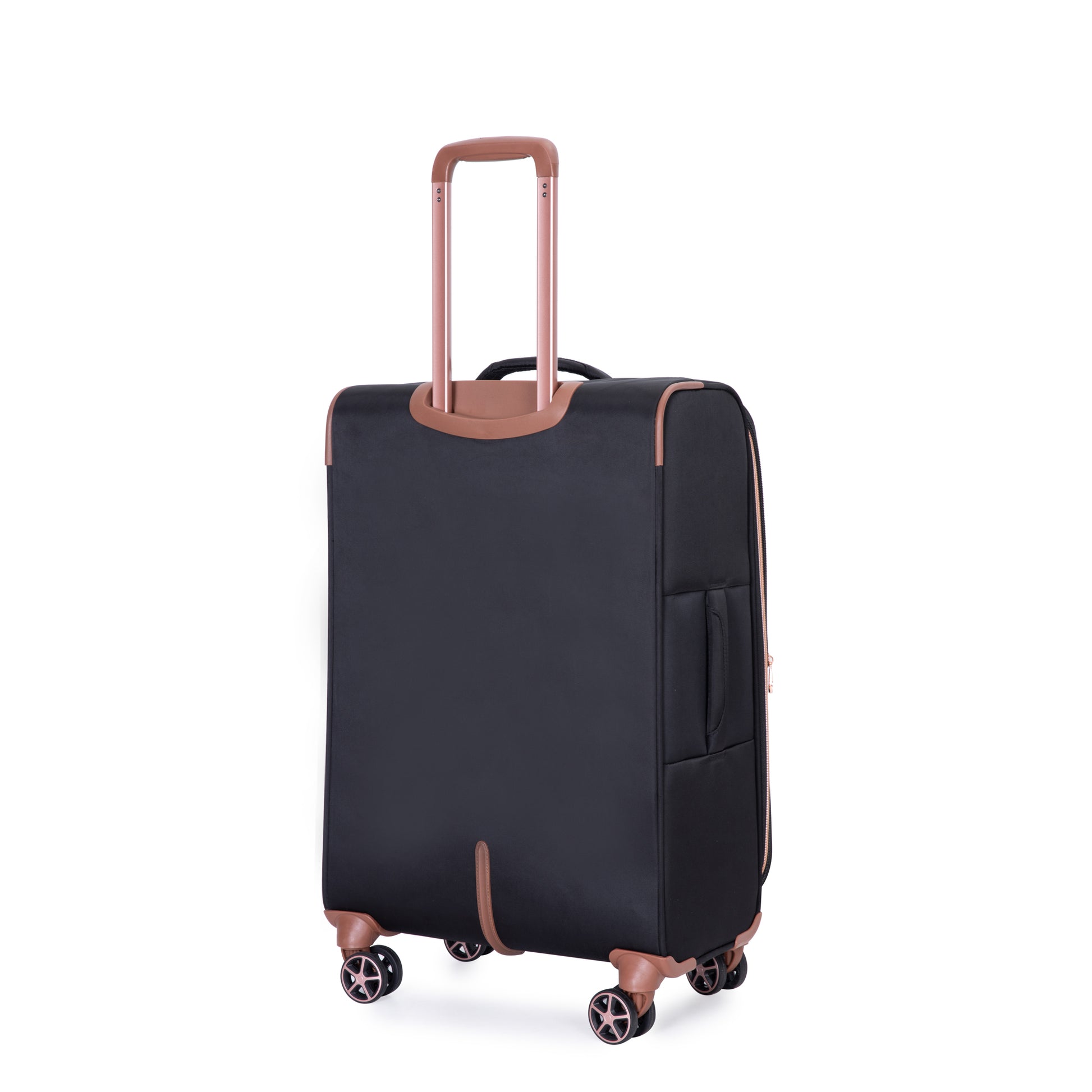 4 Piece Set 16 20 24 28 ,Softshell Suitcase Spinner Wheels Terylene Luggage Sets Carry On Suitcase Luggage Lightweight Durable Suitcase Black Black Polyester