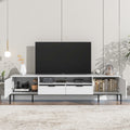 Modern Tv Console, Entertainment Center With Storage For Living Room 70.86X15.74X21.85Inch 5 Or More Spaces White Primary Living Space Particle Board