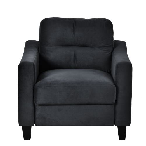 Couch Comfortable Sectional Couches Set 1 2 3 Black Velvet Wood Primary Living Space Soft Tufted Back Medium Duty Art Deco Oak Square Arms Memory Foam Velvet 6 Seat