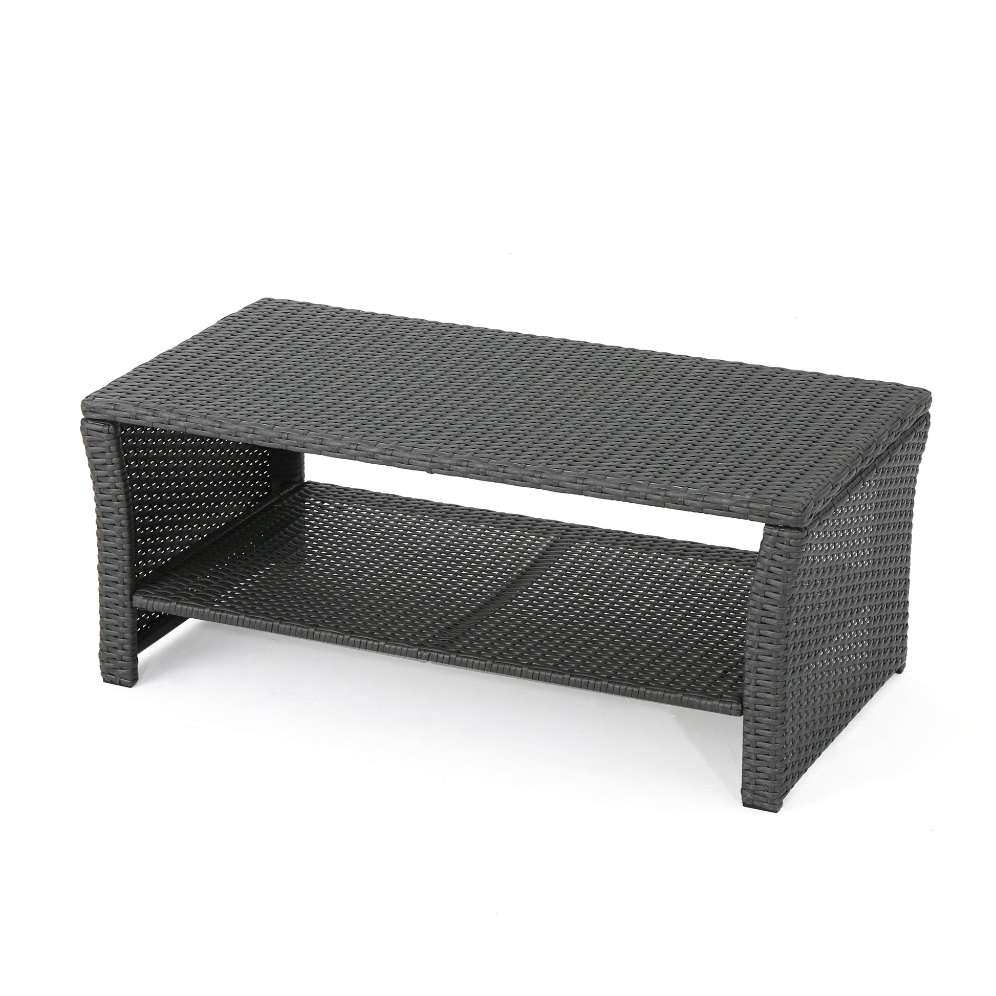 St Lucia 4Pc Sofa Set Grey Pe Rattan Iron Waterproof Fabric