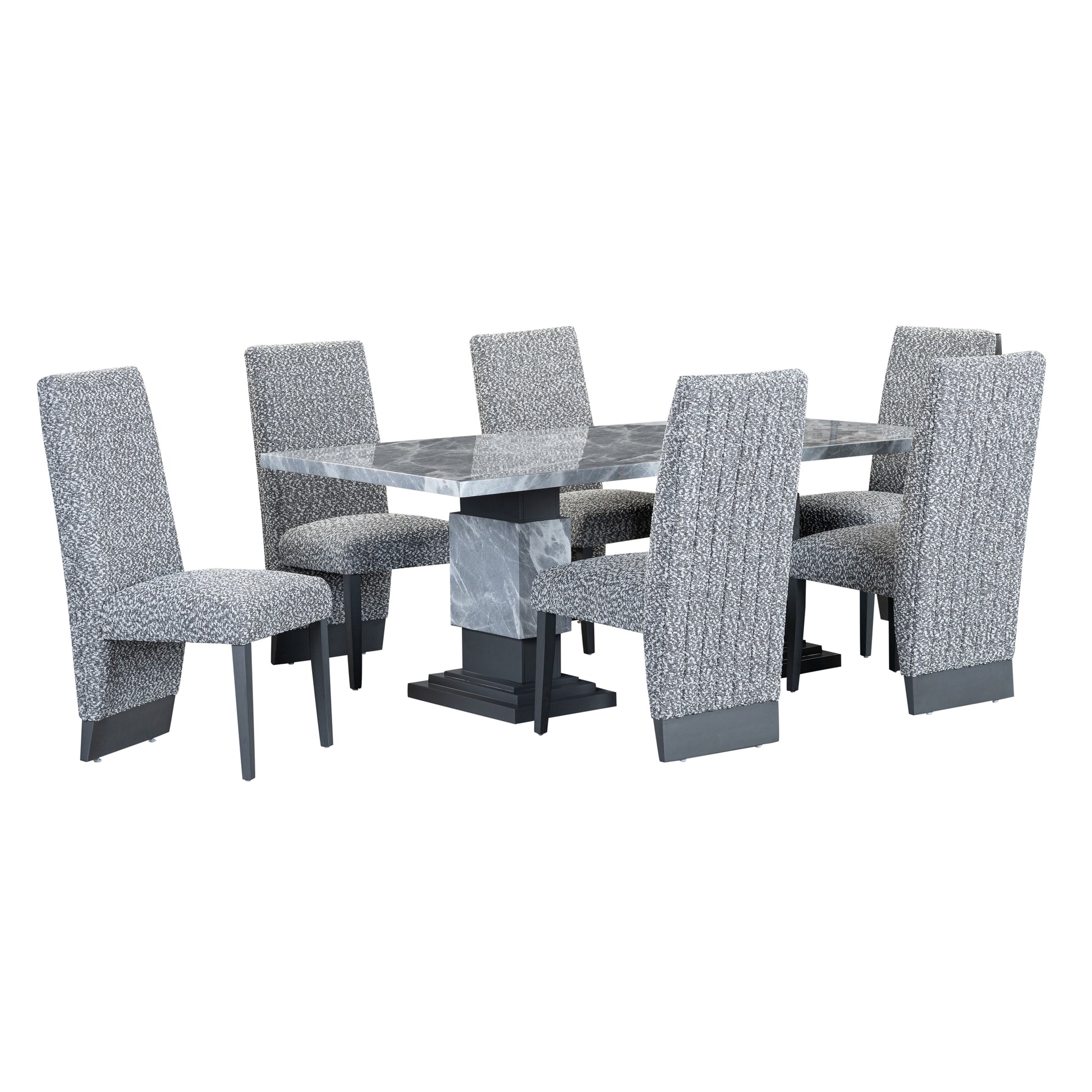 Stacey White And Grey Dining Chair Solid White Dining Room Rubberwood Solid Back 1 Marble Foam Wipe Clean Square Modern Side Chair Foam Rubber Wood