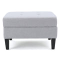 Storage Ottoman Light Grey Fabric