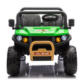 24V Xxxl Kids Ride On Utv W Parents Remote Control,Two Seater,Automatic Tipping Bucket,Rear Wheel Suspension,Slow Start,Portable Handle,Safety Belt,Led Light,Usb,Mp3,Bluetooth,Horn For Kids Aged 3 8. Green 50 99 Lbs Polypropylene