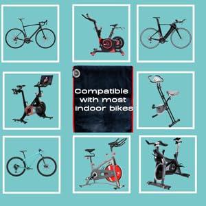 Sweat Protection Towel, Handlebar Sweat Towel For Peloton, Echelon Bike, Bike Trainer Stand, Indoor Cycling Workout Towel With 4 Pocket For Water Bottle Or Phone Holder Black Polyester