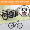 Aosom Bike Cargo Trailer, Bicycle Trailer, Heavy Duty Bike Wagon Cart, Foldable Compact Storage, With Universal Hitch, 16