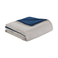 7 Piece Faux Suede Comforter Set Blue Cal King California King Blue Polyester