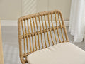 Set Of 2 Rattan Bar Stool, 360 Swivel Bar Chair, Counter Height Chair With Footrest For Kitchen, Dining Room Beige Wicker