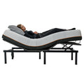 Twin Xl Size Quick Assembly Adjustable Bed Frame With Voice Activated Controls Black Metal Metal
