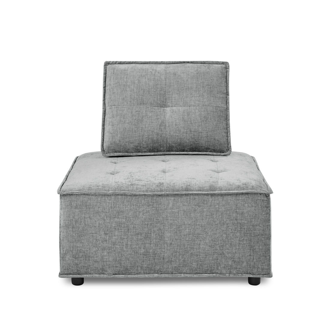 Upholstered Seating Armless Accent Chair, Leisure Sofa Lounge Chair For Living Room Corner Bedroom Office,Chenille Grey Foam