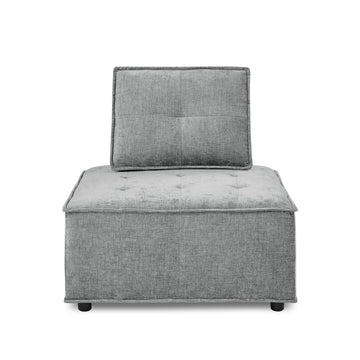 Upholstered Seating Armless Accent Chair, Leisure Sofa Lounge Chair For Living Room Corner Bedroom Office,Chenille Grey Foam