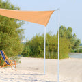 Outsunny Sun Sail Shade Canopy Adjustable Installation Pole Pipe Kit White Dark Grey Iron