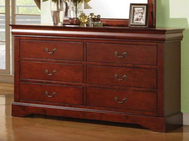 Louis Philippe Iii Cherry Finish Dresser Cherry Synthetic Wood