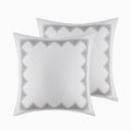 Cotton Printed Comforter Set With Chenille Gray Full Queen Queen Gray Cotton