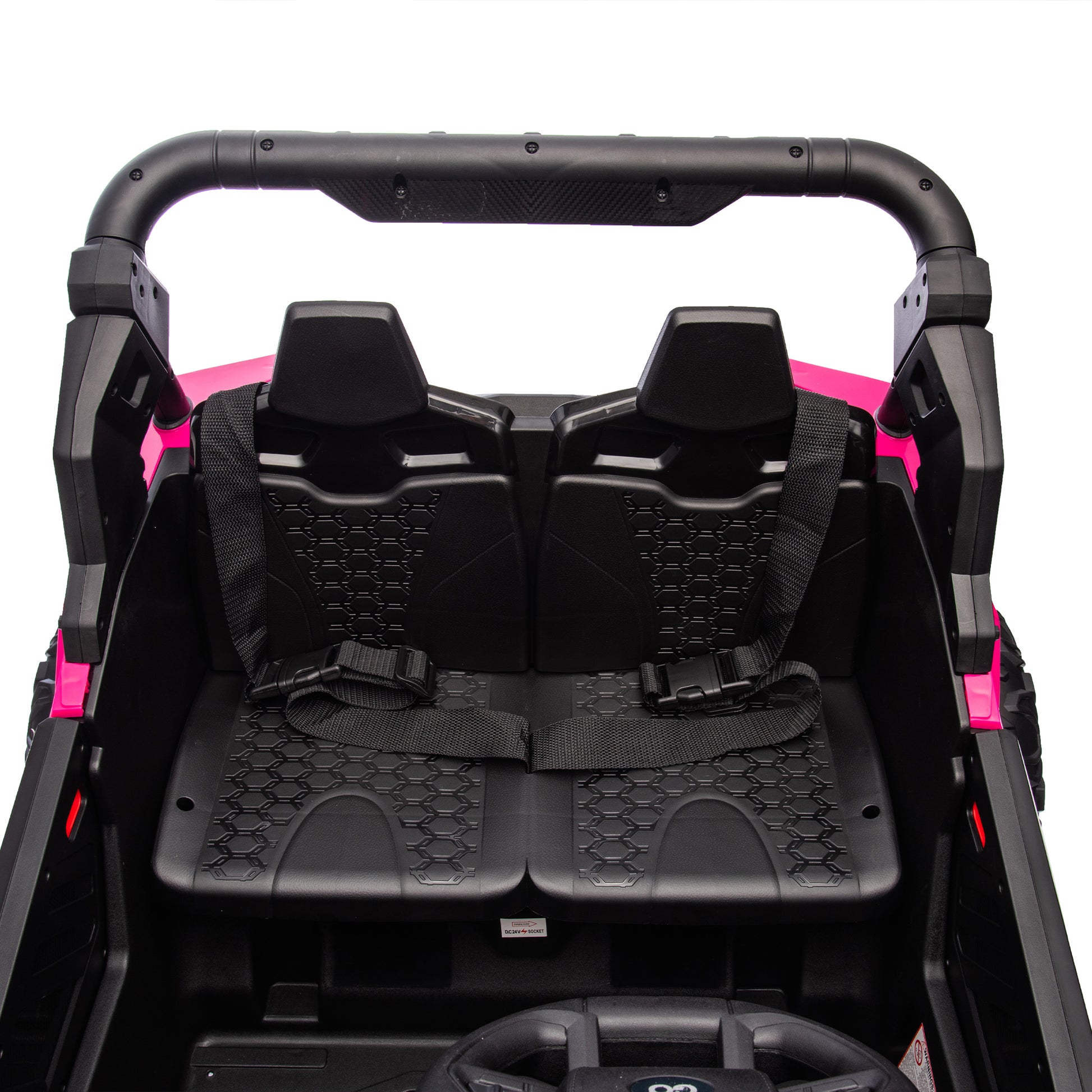 24V Two Seater Kids Ride On Utv W Parents Remote Control,Four Wheel Suspension,Slow Start,Large Wheel Design,Anti Collision Bar,Storage Space,Music,Usb,Bluetooth,Volume Control,Led Lights For Kids 3 . Pink 100 149 Lbs Polypropylene