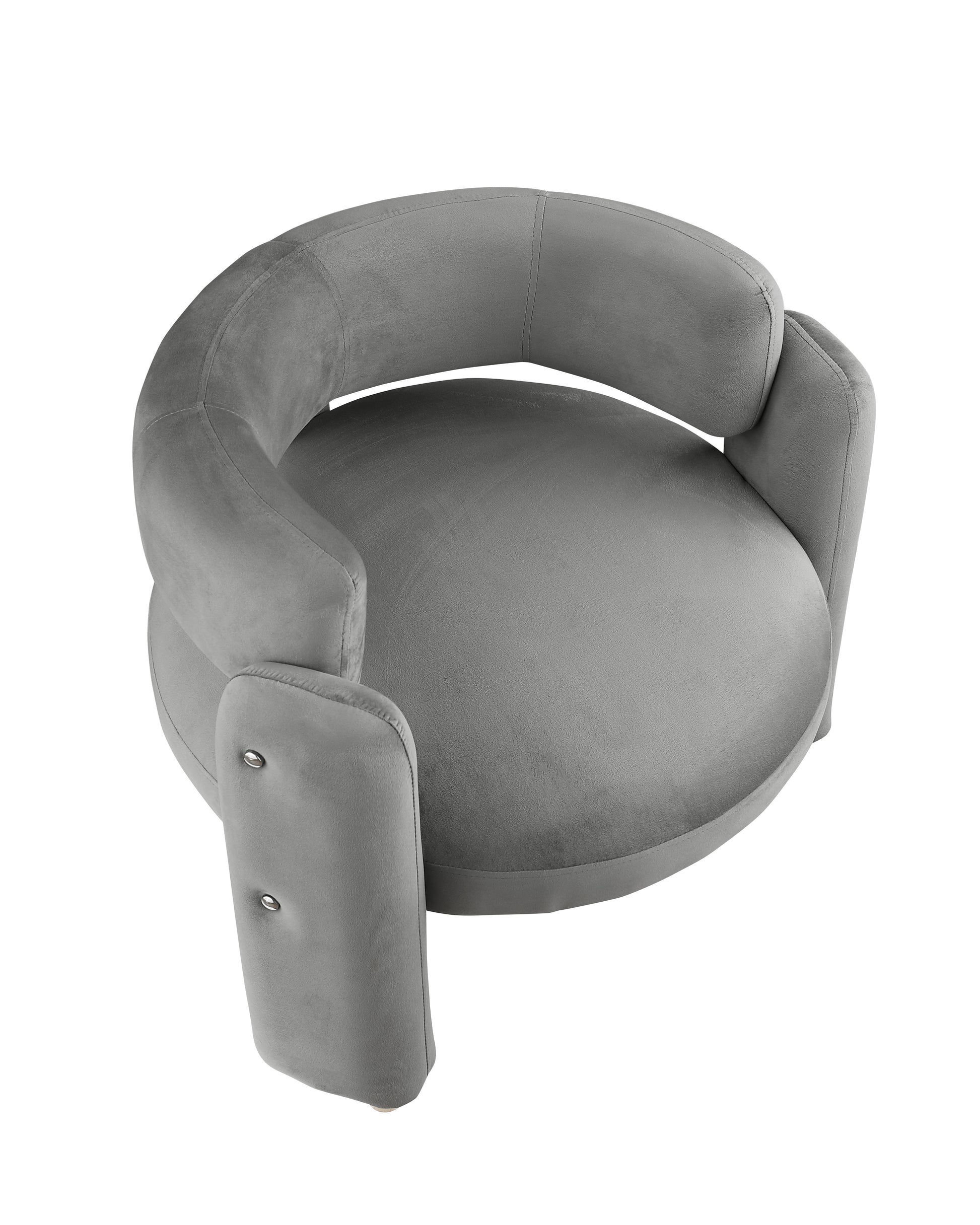 Accent Chair Grey Fabric