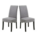 Set Of 2 Velvet Upholstered Dining Side Chairs, Grey And Black Solid Grey Dining Room Rectangular Dining Chairs Set Of 2 Mdf,Velvet