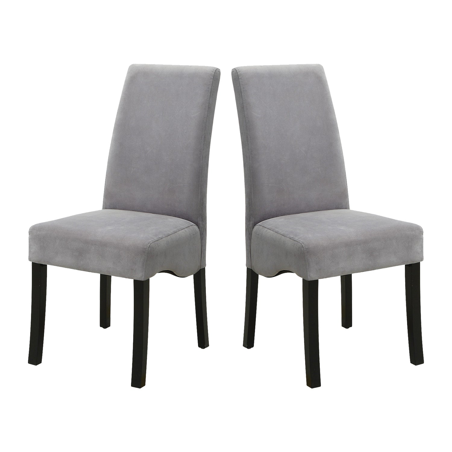 Set Of 2 Velvet Upholstered Dining Side Chairs, Grey And Black Solid Grey Dining Room Rectangular Dining Chairs Set Of 2 Mdf,Velvet