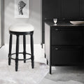 Bar Stools Set Of 2 Black Color, 360 Degree Swivel, Accent Wooden Swivel Seat Counter Height Bar Stool,White Cushion Seat, Barstool Perfect For Dining And Living Room Height 26