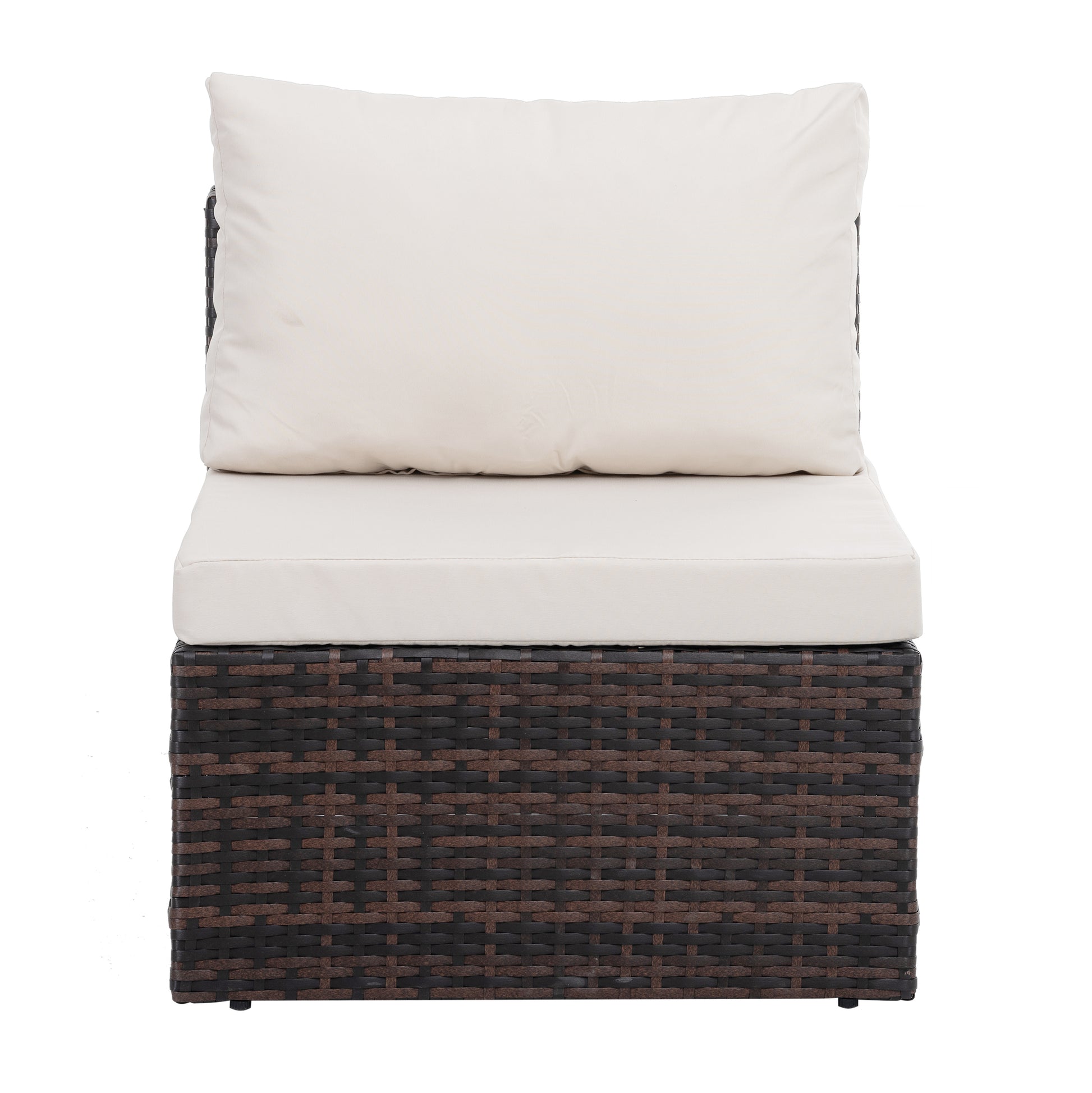 Patio Furniture, Outdoor Furniture, Seasonal Pe Wicker Furniture, 5 Set Wicker Furniture With Tempered Glass Coffee Table Brown Seats 4 Pe Rattan Iron Waterproof Fabric