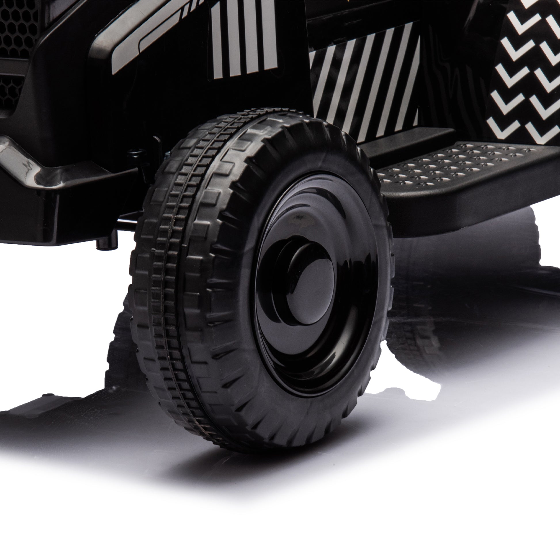 12V Kids Ride On Electric Tractor Black Knight,Kids Ride On Toy.2Wd,Non Skid Tires, Steering Wheel, Foot Pedal,With Removable Storage Tug,Light,Bluetooth,Music,Mp3,Usb,Power Display For Kids Aged 2 3. Black 50 99 Lbs Polypropylene