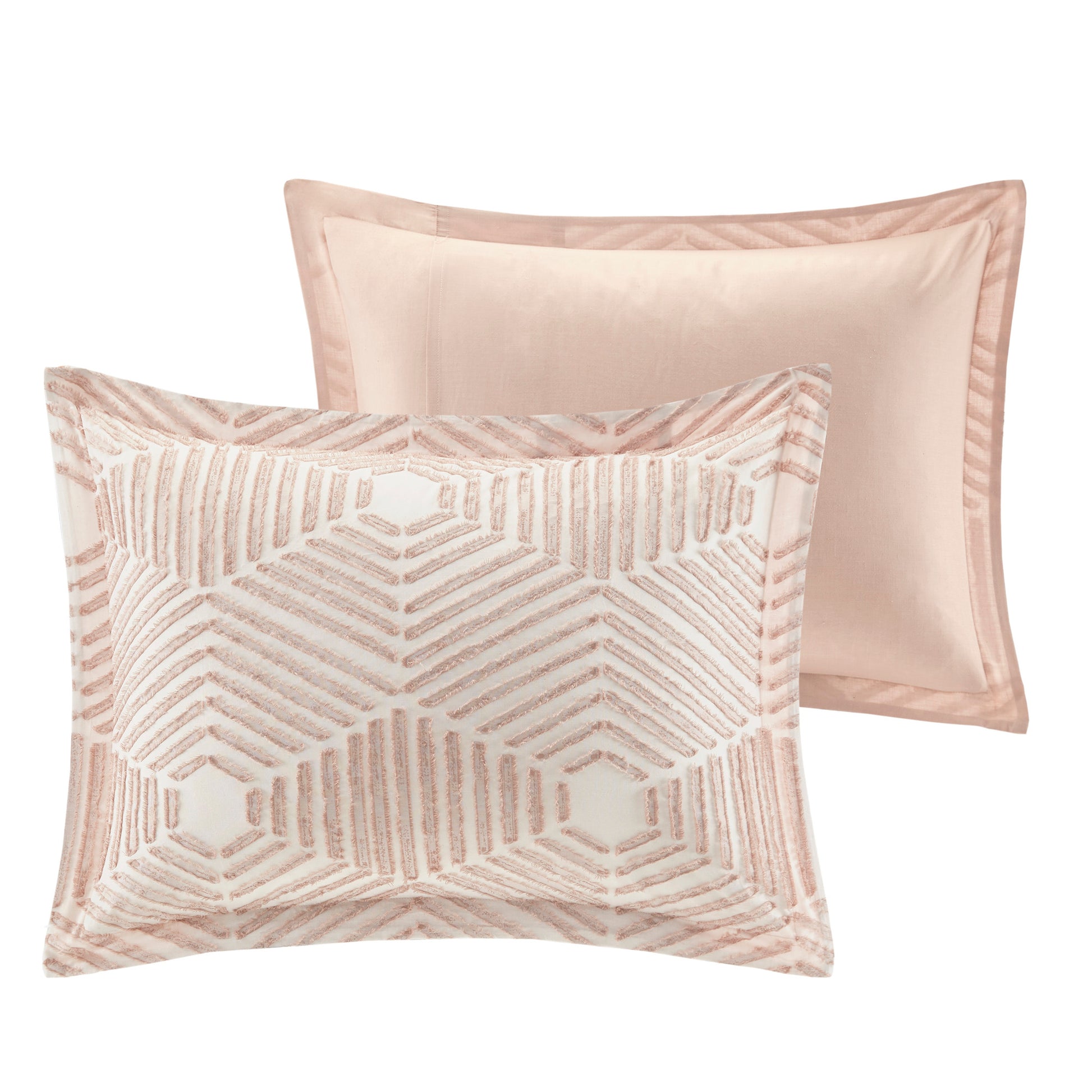 Cotton Jacquard Comforter Set Blush King Cal King King Blush Cotton