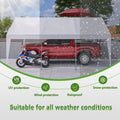 13X20 Heavy Duty Steel Carport Storage Canopy Garage Tent W Removable Sidewalls White Metal