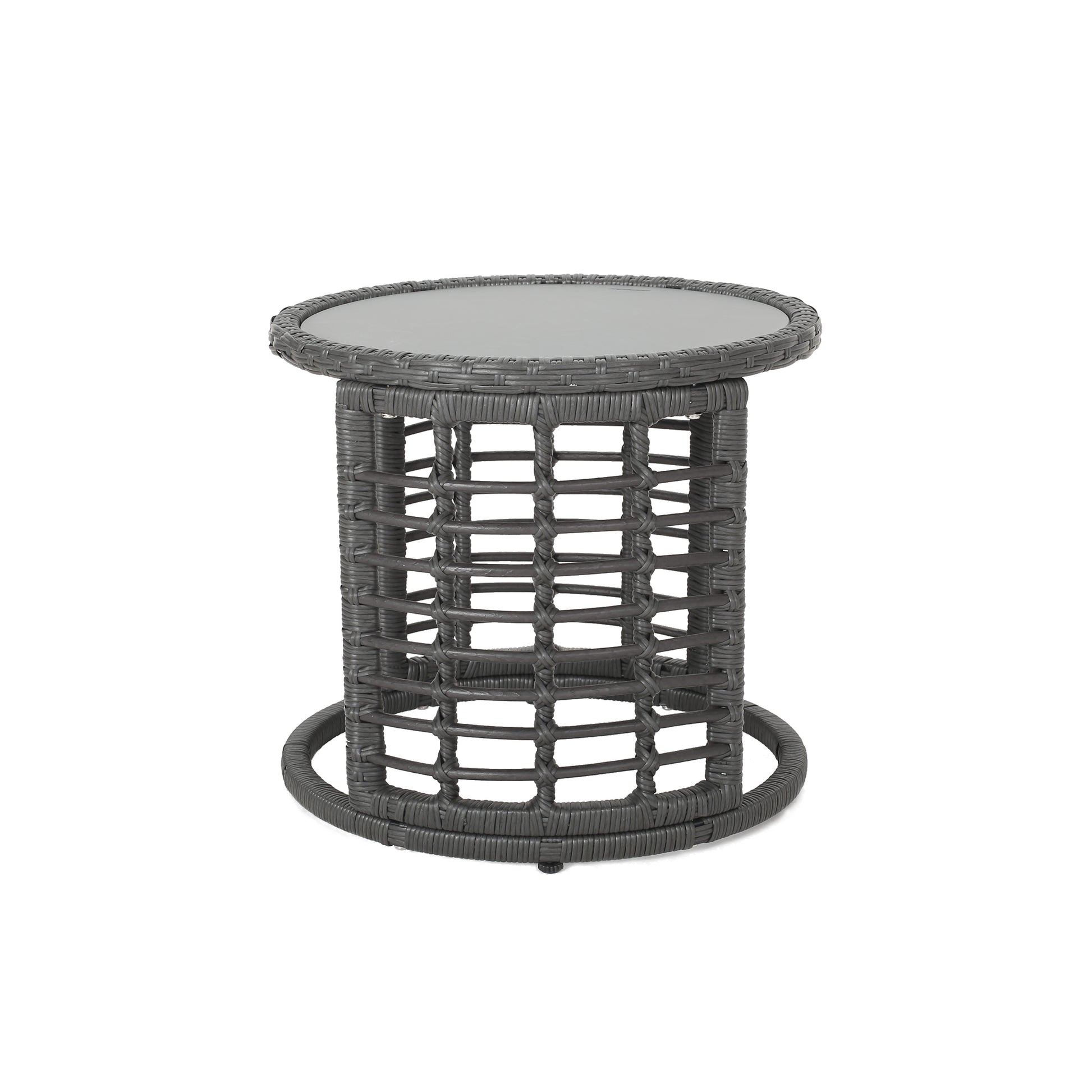 Tatiana Side Table Grey Rattan