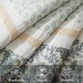 9 Piece Cotton Percale Comforter Set Aqua Cal King California King Aqua Polyester