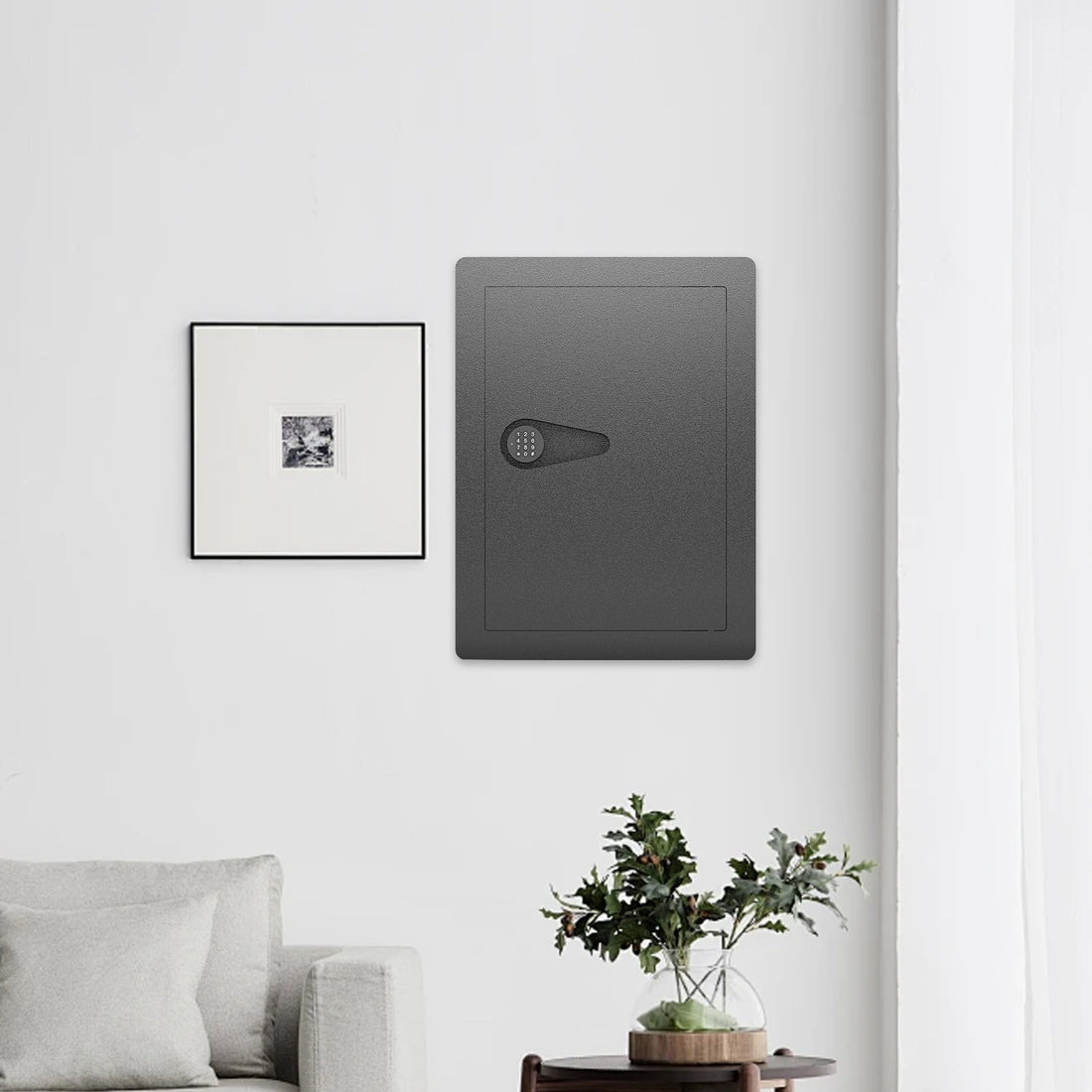 Wall Safes Between The Studs, Hidden Safe With Digital Keypad, Removable Shelves, In Wall Safe For Firearms, Gun, Valuables Black Black Steel