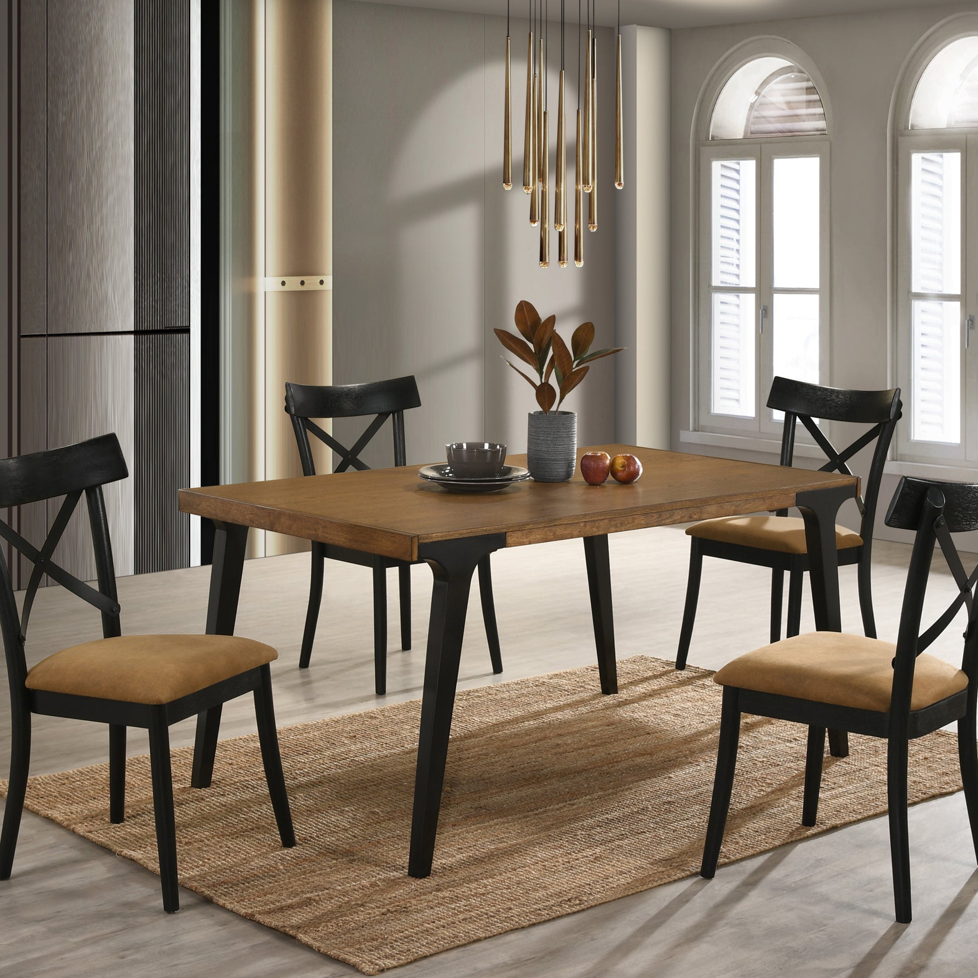 Brown And Black Side Chair Set Of 2 Solid Black Brown Dining Room Modern Side Chair Cross Back Set Of 2 Wood Fabric