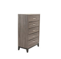 Bedroom Furniture Rustic Grey Oak Simple 1Pc Tall Chest 5 Drawers Storage Solidwood Chest Gray Bedroom Modern,Transitional Pine Particle Board Mdf,Solid Wood