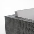 Florence Sofa & Table Grey Silver Rattan Waterproof Fabric Metal