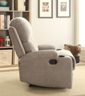Grey Recliner With Cup Holder Grey Linen Manual Handle Metal Primary Living Space Tight Back Handle Pillow Top Arms Fabric Metal