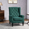 Homcom Button Tufted Accent Chair With High Wingback, Rounded Cushioned Armrests And Thick Padded Seat, Dark Green Dark Green Polyester