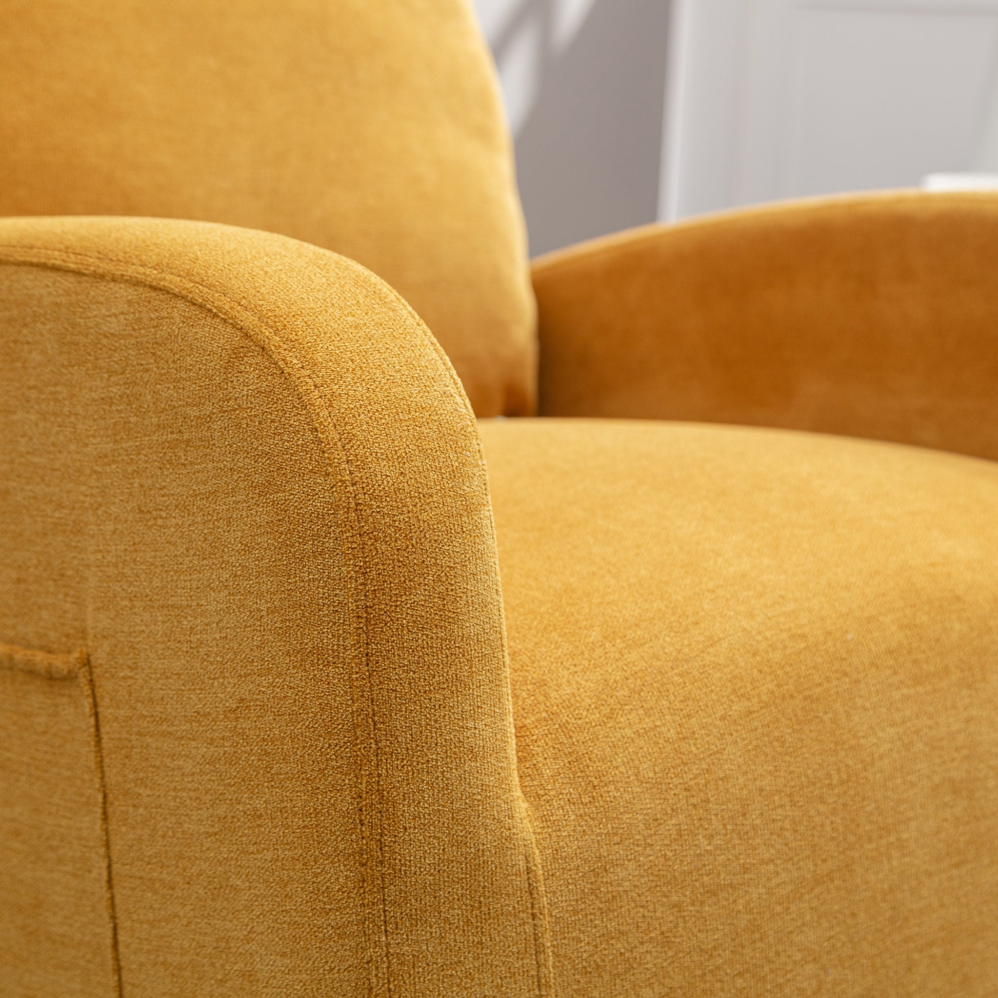 Jiada Upholstered Swivel Glider.Rocking Chair For Nursery In Yellow.Modern Style One Left Bag Yellow Primary Living Space Foam Metal