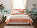 9 Piece Cotton Percale Comforter Set Coral King King Coral Polyester