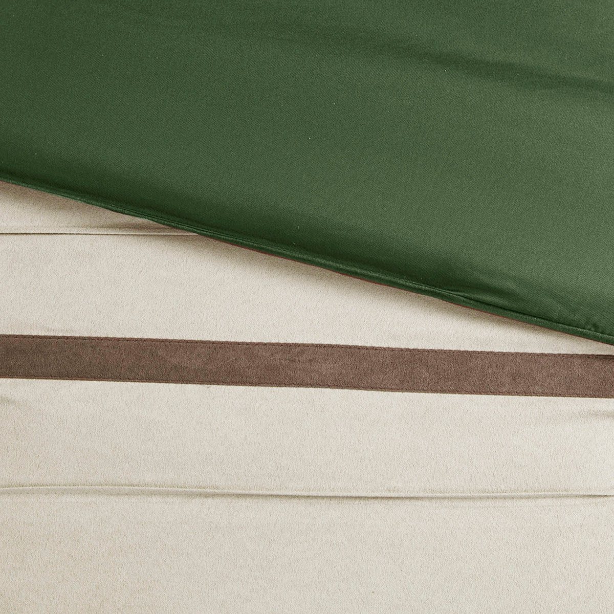 7 Pc Pieced Faux Suede Comforter Set Green Cal King California King Green Polyester